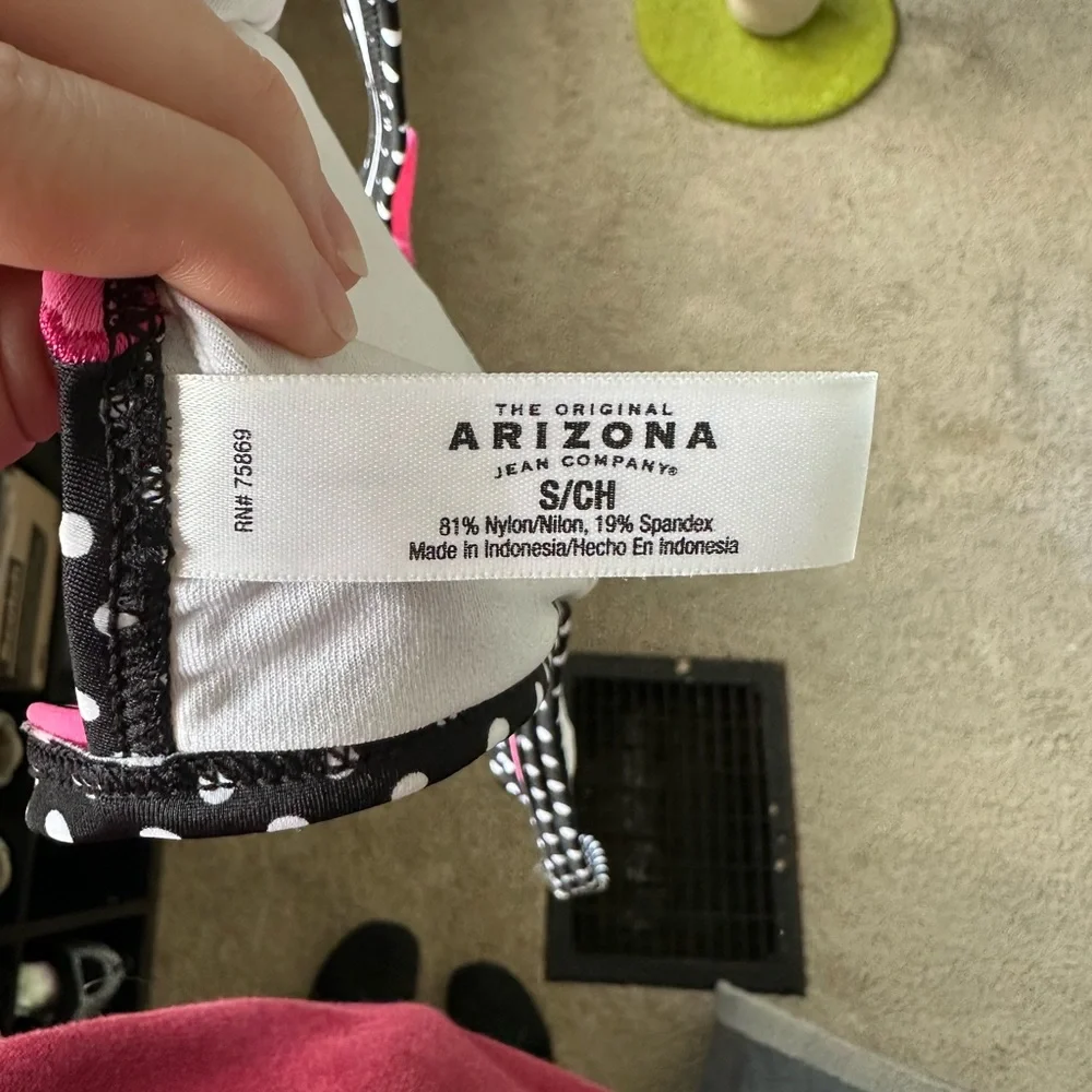 Arizona Jean Company Black and White Polka Dot Bikini Top - Picture 4 of 4